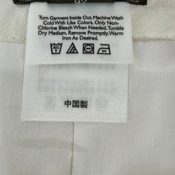 Eddie Bauer Linen A-Line Skirt Women 16 Tall Cream Good Midi Lined Pockets - Picture 7 of 8